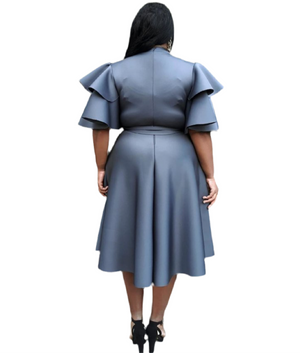 Flare Ruffle Sleeve dress