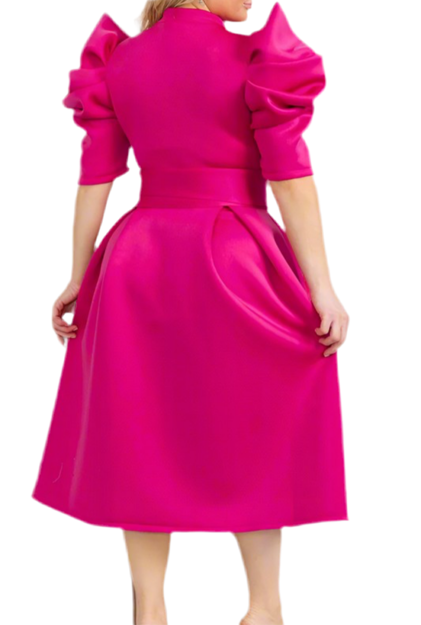 Analise Puff Sleeve Dress (Multicolors)