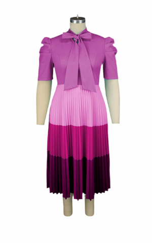 A Green Apple Pleated Dress