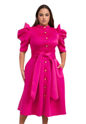 Analise Puff Sleeve Dress (Multicolors)