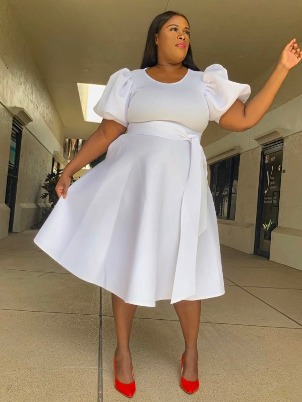 White Flare Dress
