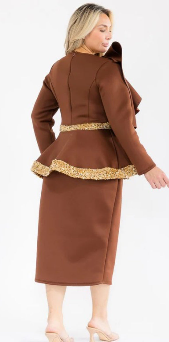 A Glenda Sequin Peplum Dress