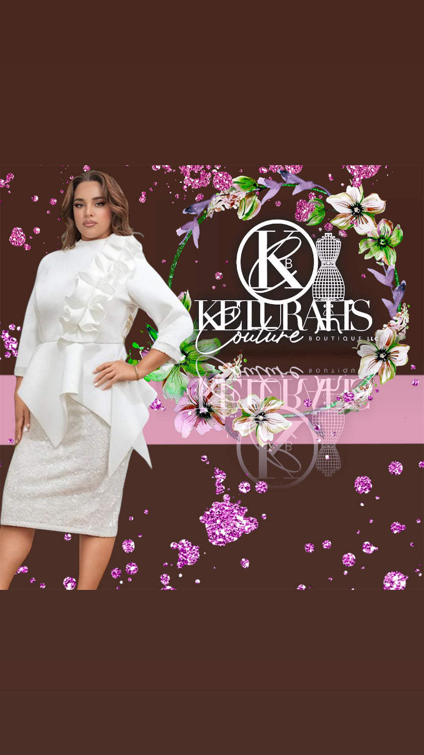 A Ruffle Sequin Skirt Set