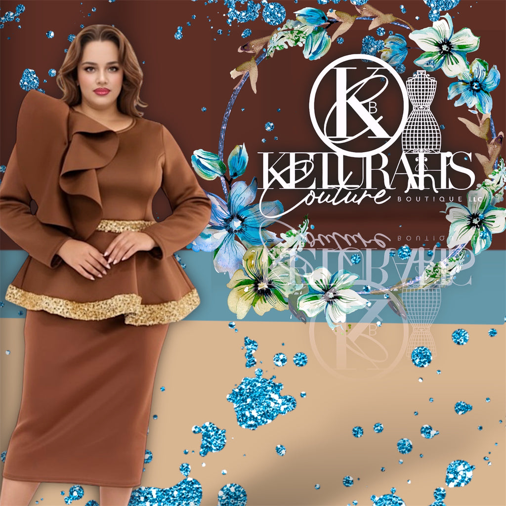 A Glenda Sequin Peplum Dress