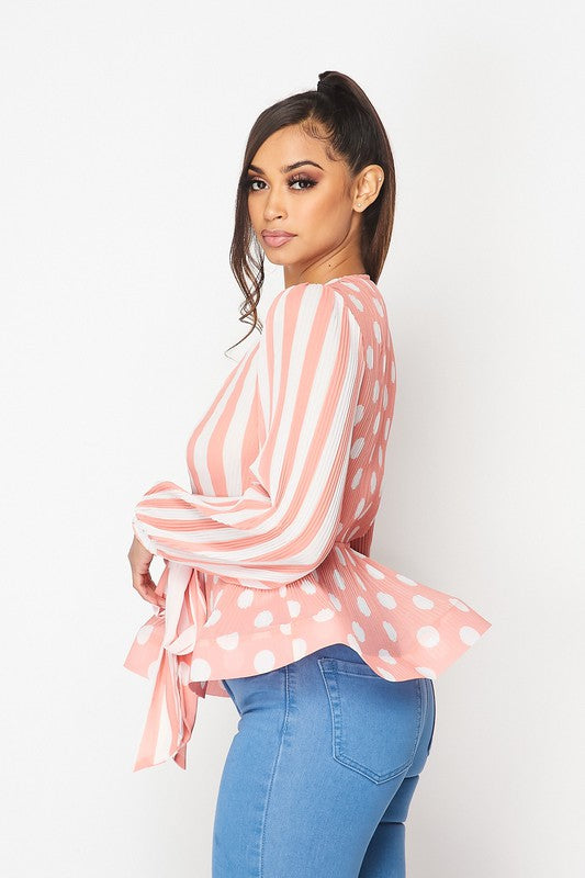 Peachey Polka Dot Top