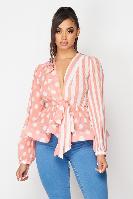 Peachey Polka Dot Top